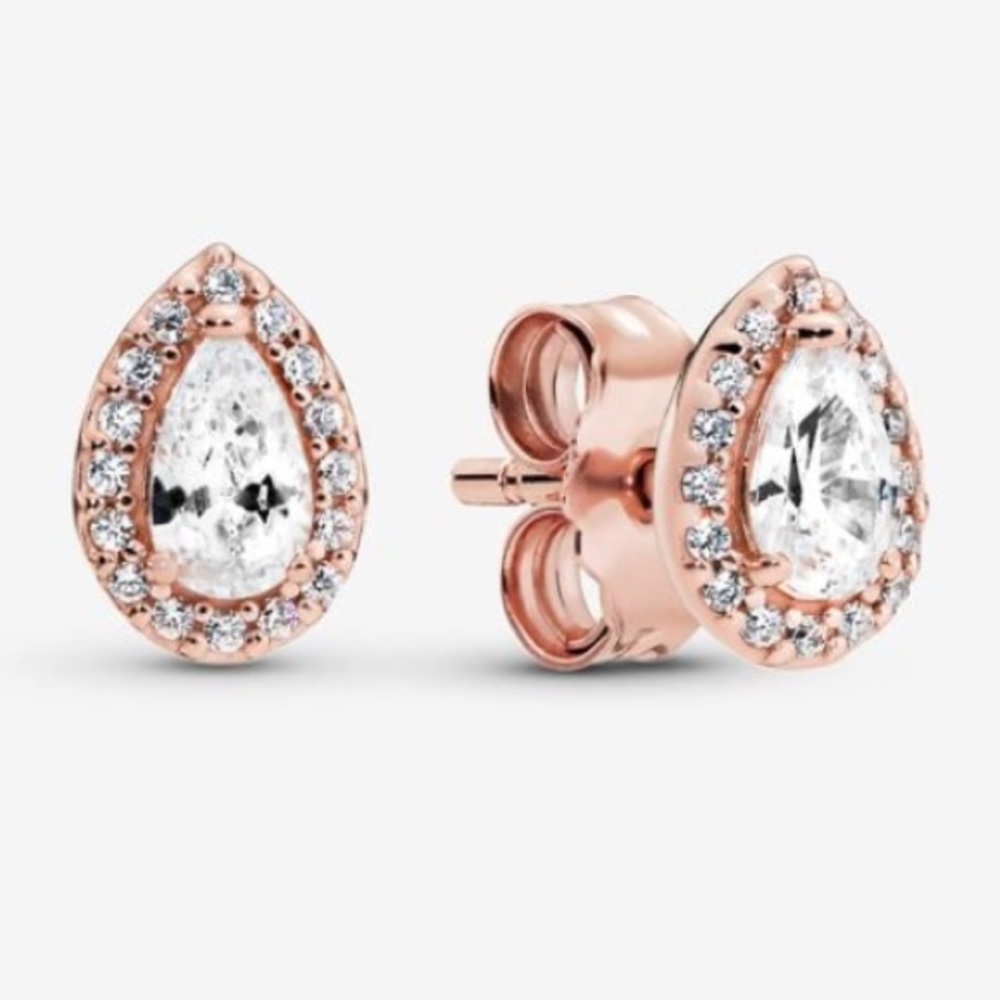 Pandora Teardrop Halo Stud Earrings